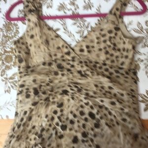 Banana Republic 100% Silk Cheetah Print Bodice